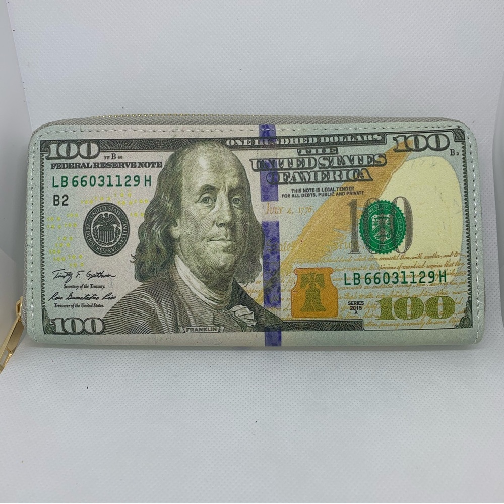 wallet hundred dollar bill ben Franklin - Picture 1 of 8